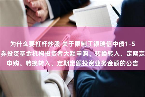 为什么要杠杆炒股 关于限制工银瑞信中债1-5年进出口行债券指数证券投资基金机构投资者大额申购、转换转入、定期定额投资业务金额的公告