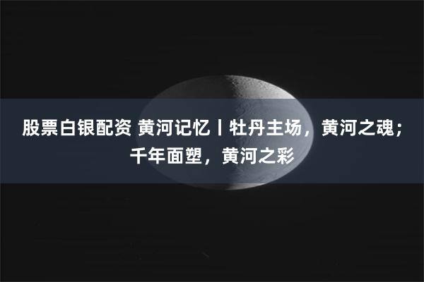 股票白银配资 黄河记忆丨牡丹主场，黄河之魂；千年面塑，黄河之彩