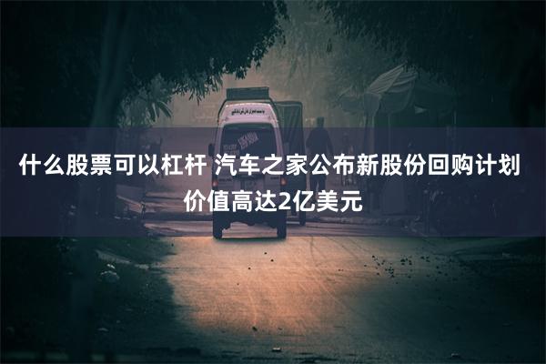 什么股票可以杠杆 汽车之家公布新股份回购计划 价值高达2亿美元