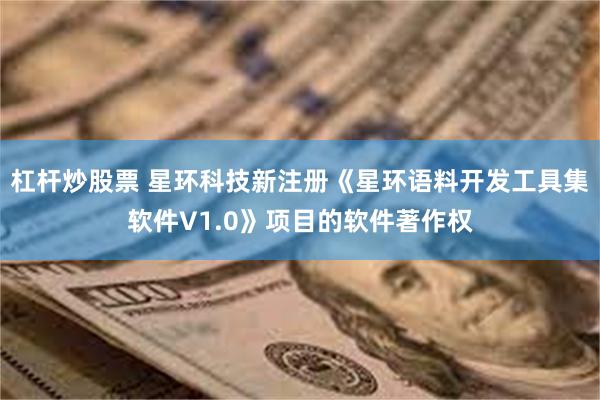 杠杆炒股票 星环科技新注册《星环语料开发工具集软件V1.0》项目的软件著作权