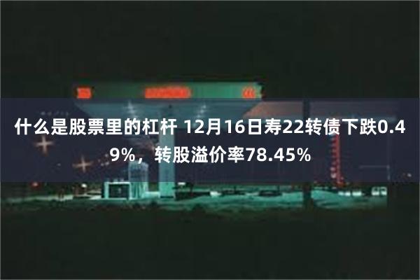 什么是股票里的杠杆 12月16日寿22转债下跌0.49%，转股溢价率78.45%